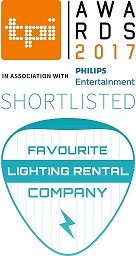 Shortlisted as Favourite Lighting Rental Company in the TPI Awards 2017